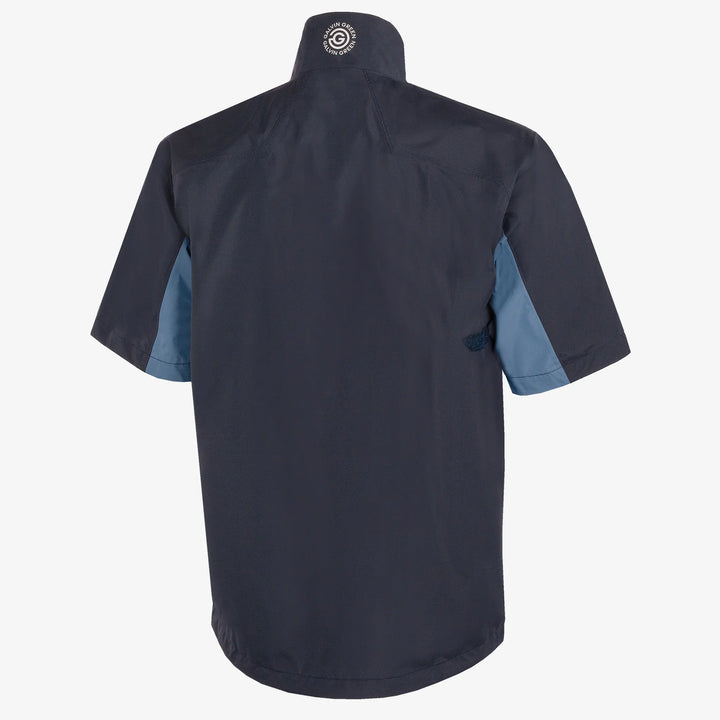 Air is a Waterproof short sleeve golf jacket for Men in the color Navy/Moonlight Blue(8)