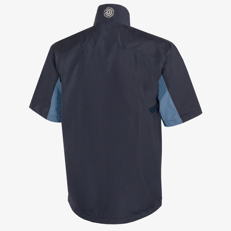 Air is a Waterproof short sleeve golf jacket for Men in the color Navy/Moonlight Blue(8)