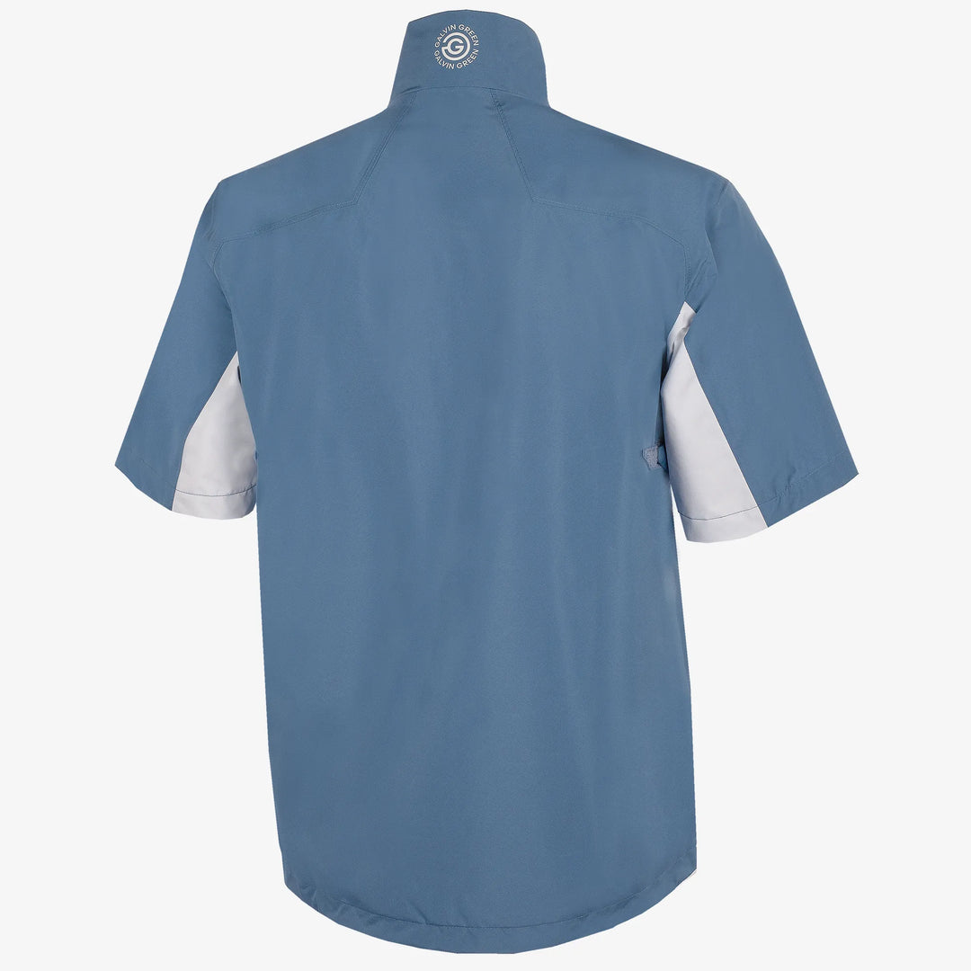 Air is a Waterproof short sleeve golf jacket for Men in the color Moonlight Blue/White(8)