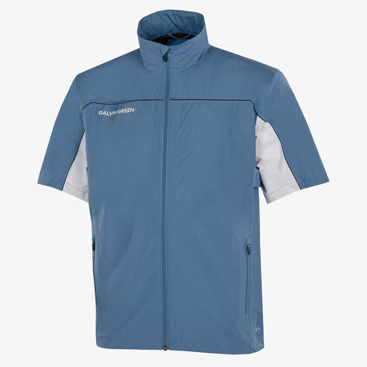 Air is a Waterproof short sleeve golf jacket for Men in the color Moonlight Blue/White(0)