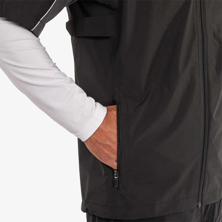 Air is a Waterproof short sleeve golf jacket for Men in the color Black/Forged Iron(4)