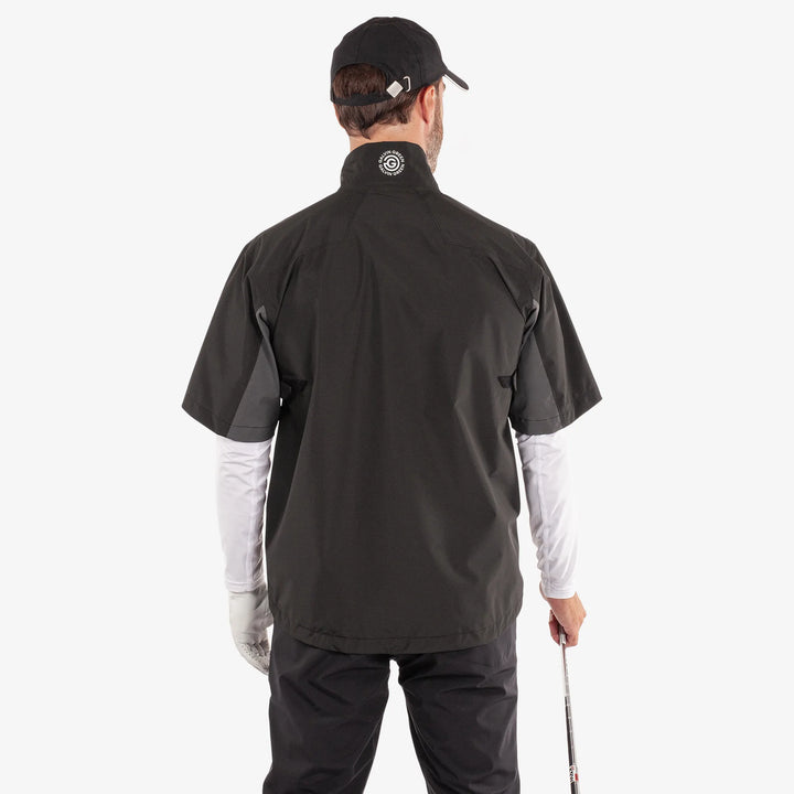 Air is a Waterproof short sleeve golf jacket for Men in the color Black/Forged Iron(5)