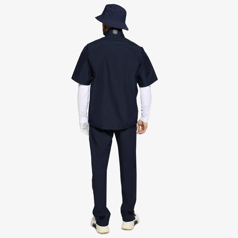 Air is a Waterproof short sleeve golf jacket for Men in the color Navy/White(6)