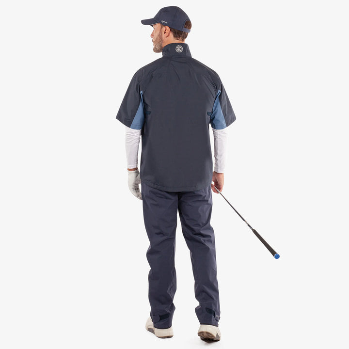 Air is a Waterproof short sleeve golf jacket for Men in the color Navy/Moonlight Blue(7)
