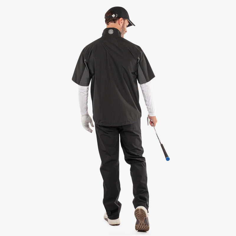 Air is a Waterproof short sleeve golf jacket for Men in the color Black/Forged Iron(7)