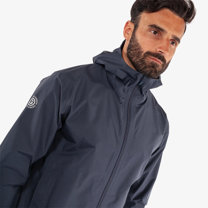 Akron is a Waterproof Golf Jacket for Men in the color Navy(3)