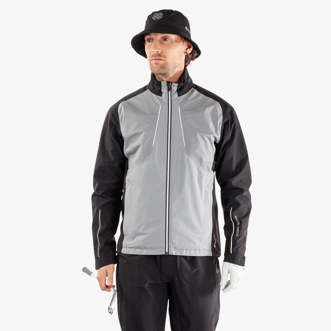 Albert is a Waterproof golf jacket for Men in the color Fantastic Black(1)