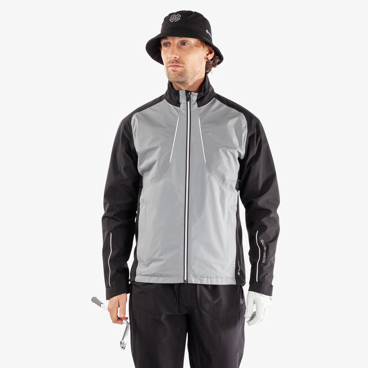 Albert is a Waterproof golf jacket for Men in the color Fantastic Black(1)