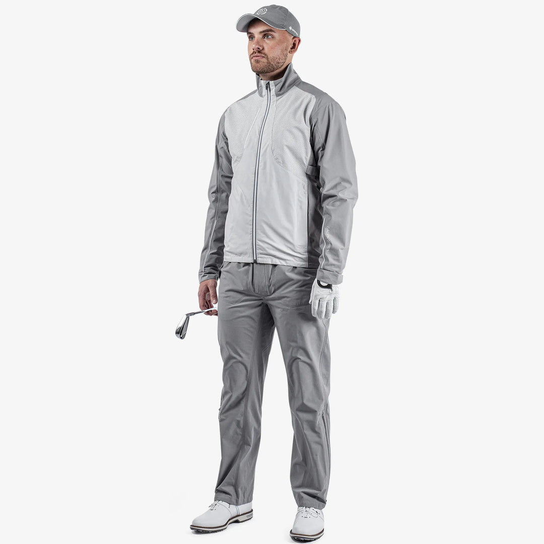 Albert is a Waterproof golf jacket for Men in the color Sharkskin/Cool Grey/White(2)