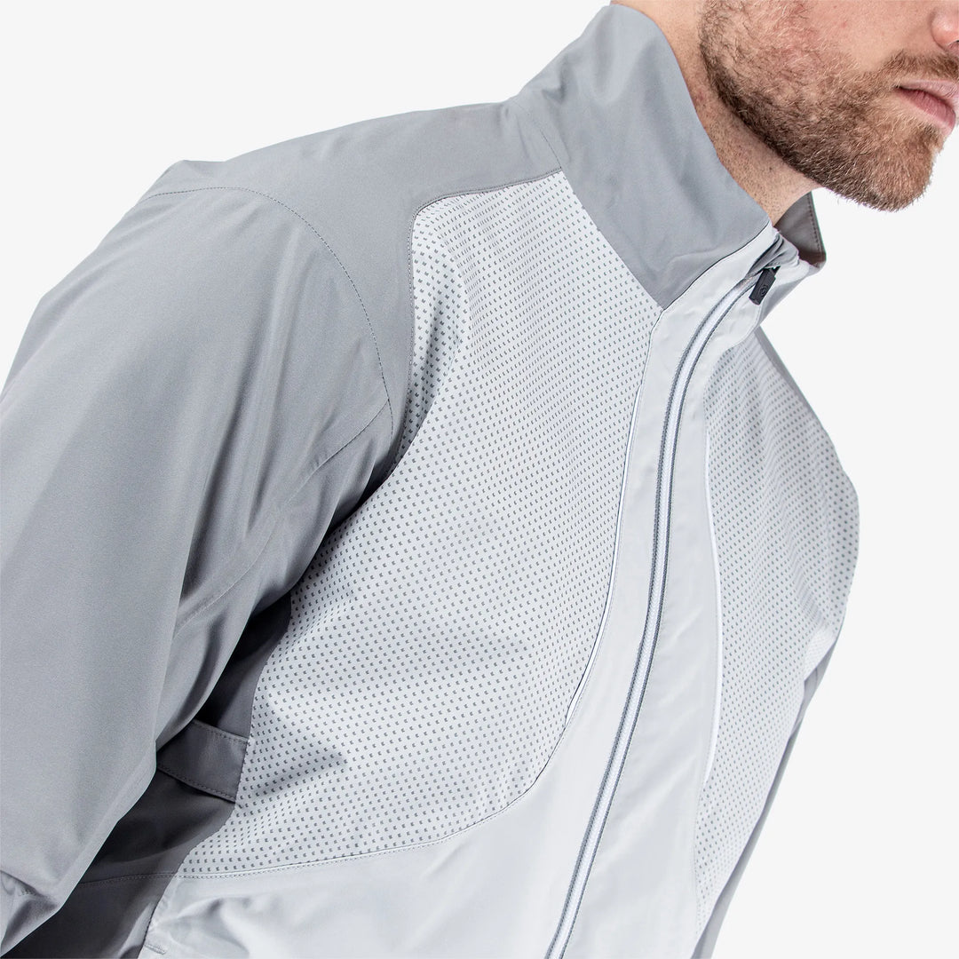 Albert is a Waterproof golf jacket for Men in the color Sharkskin/Cool Grey/White(3)