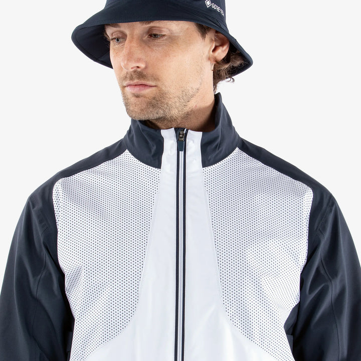 Albert is a Waterproof golf jacket for Men in the color Navy/White(3)