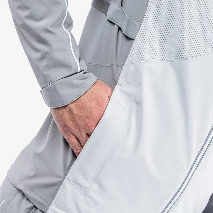Albert is a Waterproof golf jacket for Men in the color Sharkskin/Cool Grey/White(4)