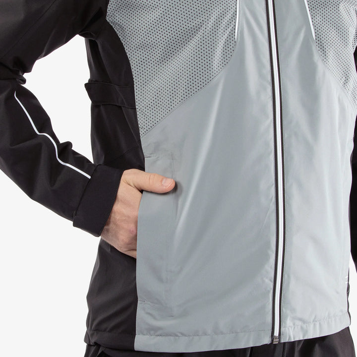 Albert is a Waterproof golf jacket for Men in the color Fantastic Black(4)