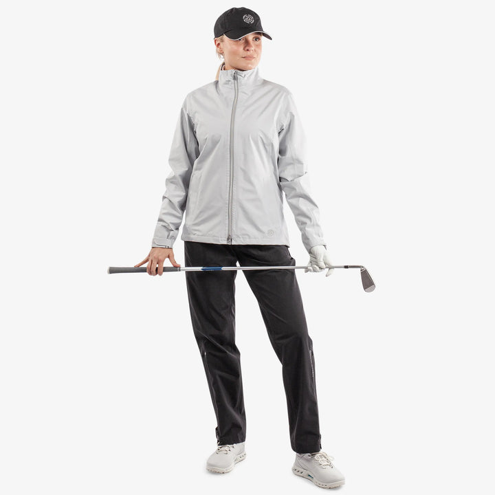 Alice is a Waterproof golf jacket for Women in the color Cool Grey(2)