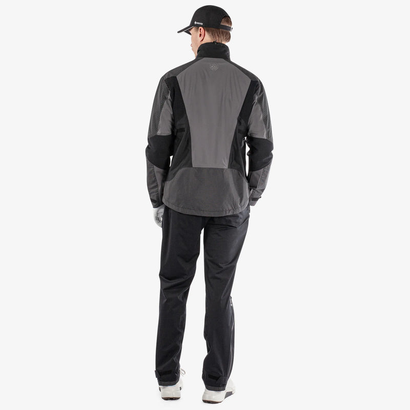 Alister is a Waterproof golf jacket for Men in the color Forged Iron/Black (6)