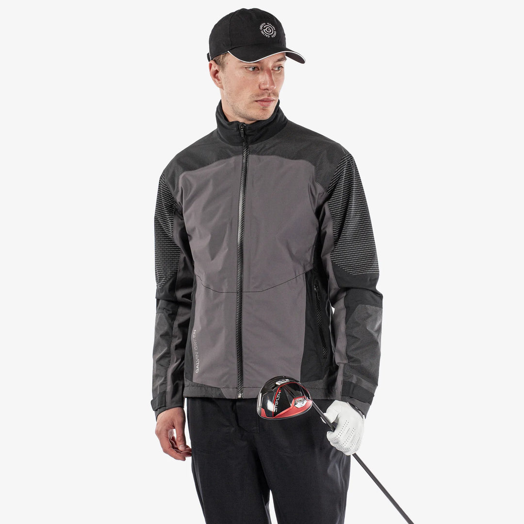 Alister Waterproof golf jacket Forged Iron/Black – Galvin Green Alister Waterproof golf jacket Forged Iron/Black – Galvin Green