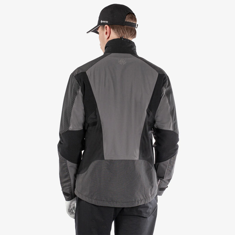 Alister is a Waterproof golf jacket for Men in the color Forged Iron/Black (4)