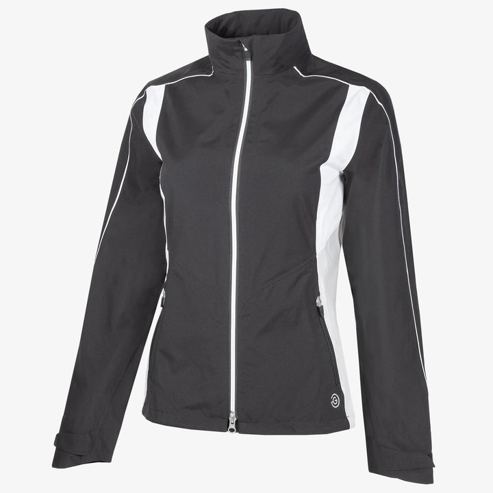 Ally is a Waterproof golf jacket for Women in the color Black/Cool Grey/White(0)