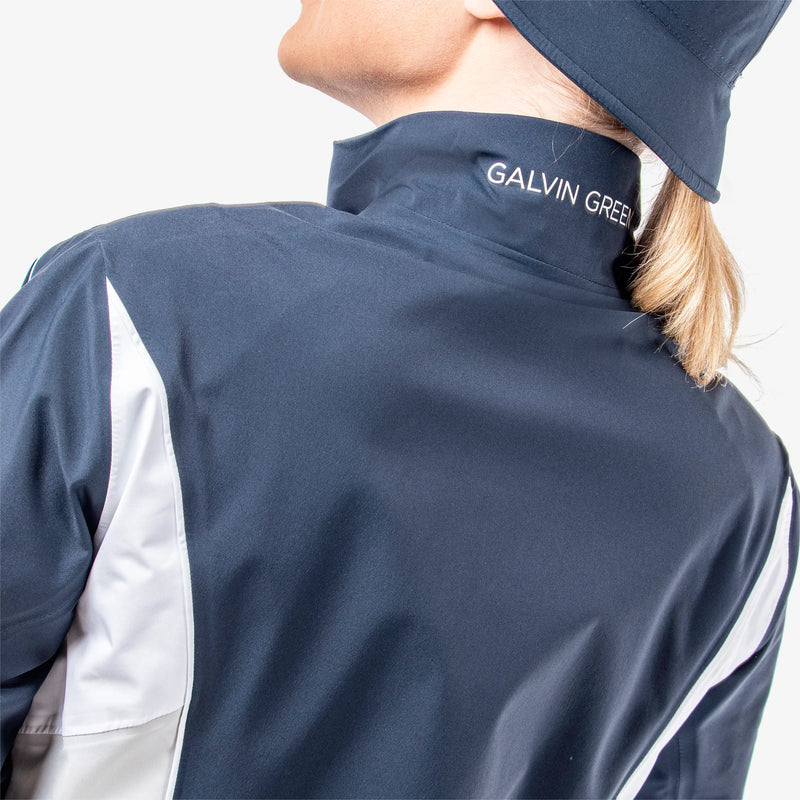 Ally is a Waterproof golf jacket for Women in the color Navy/Cool Grey/White(6)