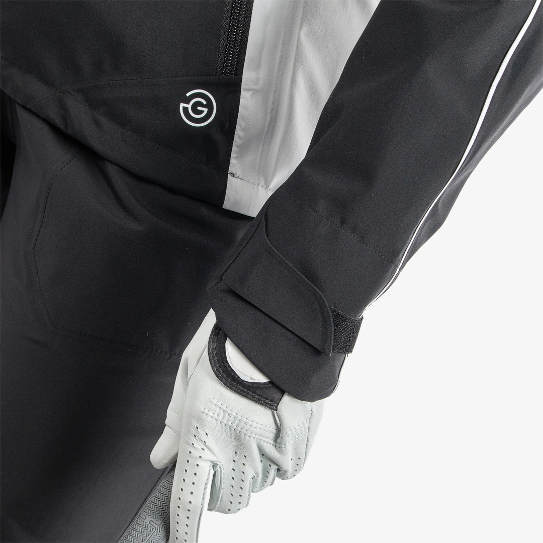 Ally is a Waterproof golf jacket for Women in the color Black/Cool Grey/White(7)