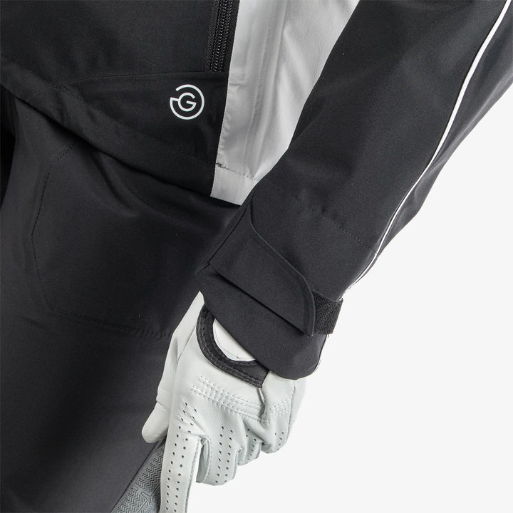 Ally is a Waterproof golf jacket for Women in the color Black/Cool Grey/White(7)