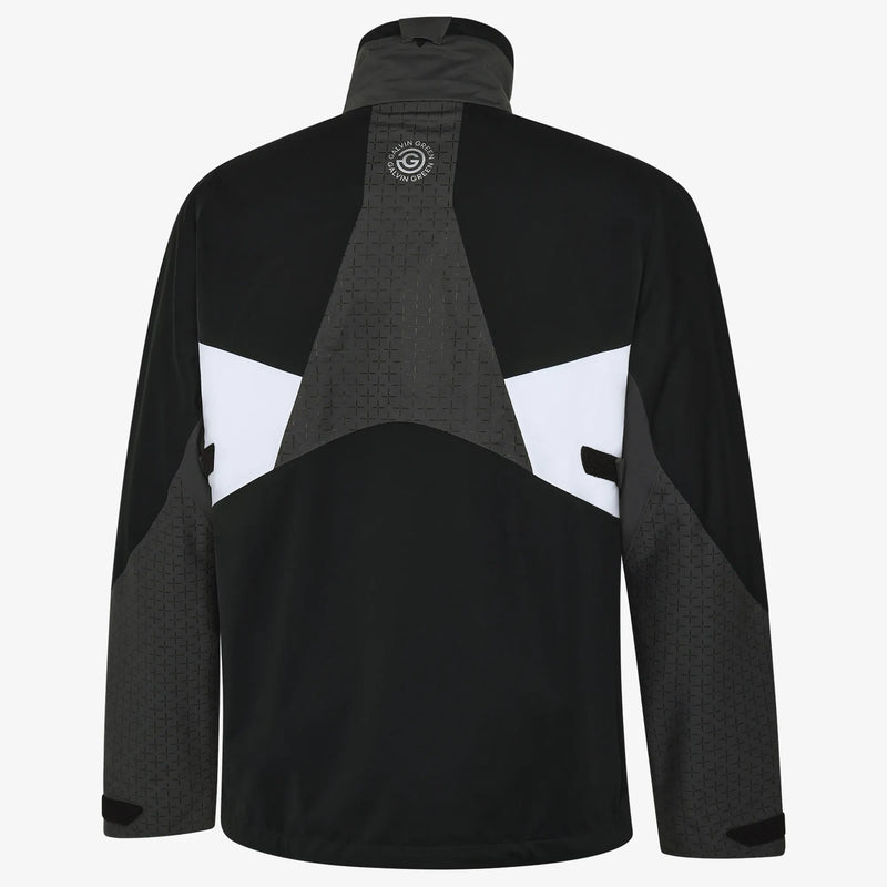 Alonzo is a Waterproof Golf Jacket for Men in the color Black/Forged Iron/White(1)