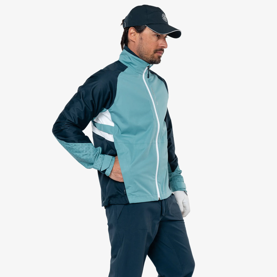 Alonzo is a Waterproof Golf Jacket for Men in the color Storm Blue/Navy/White(3)