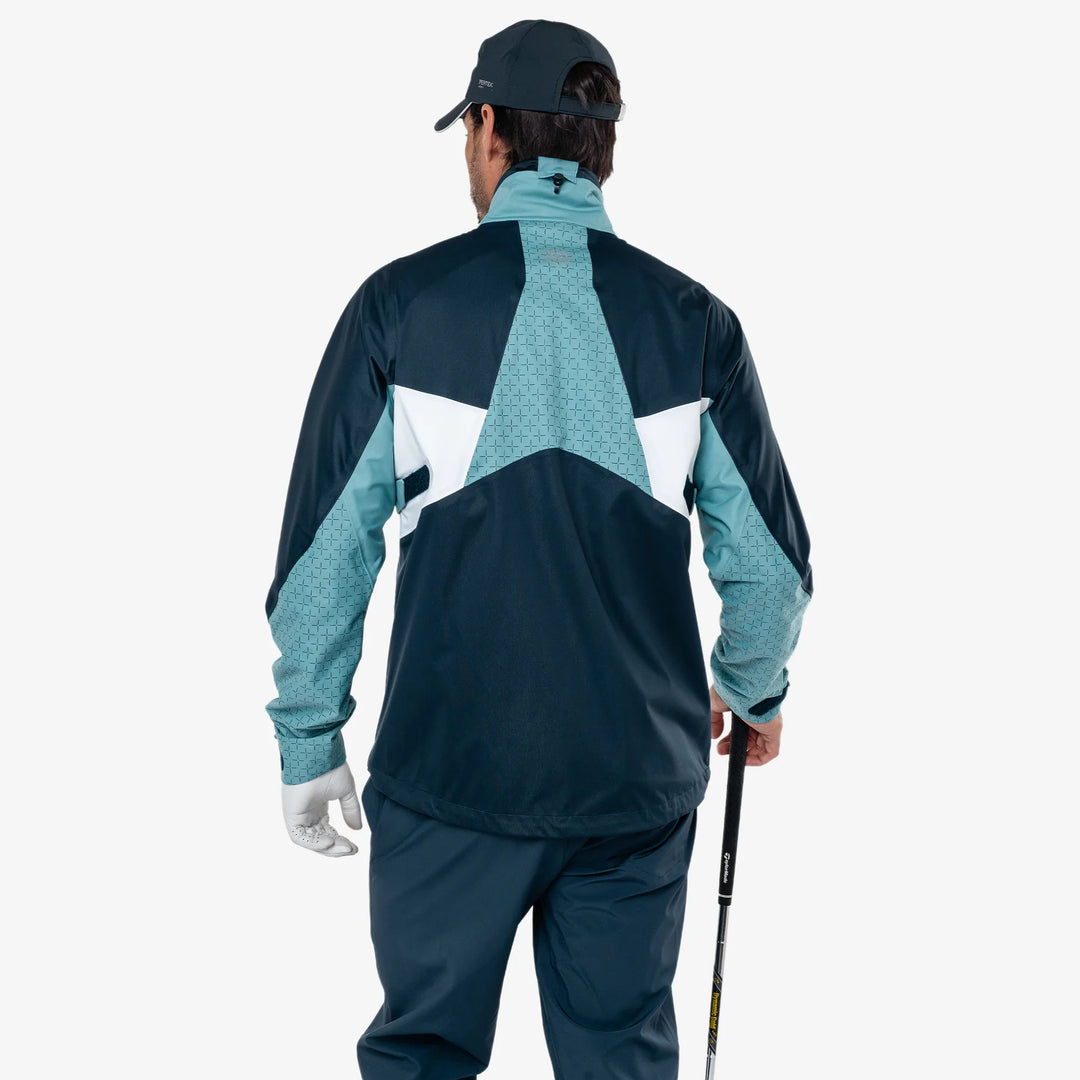 Alonzo is a Waterproof Golf Jacket for Men in the color Storm Blue/Navy/White(4)