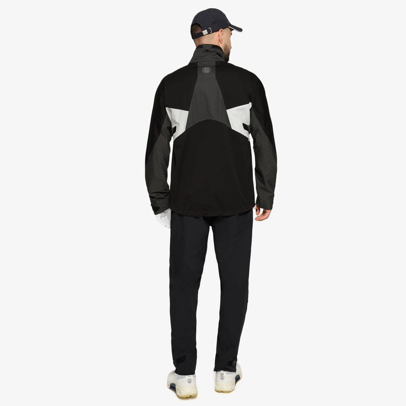 Alonzo is a Waterproof Golf Jacket for Men in the color Black/Forged Iron/White(6)