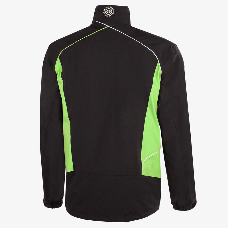 Ames is a Waterproof golf jacket for Men in the color Black/Fresh Green(8)