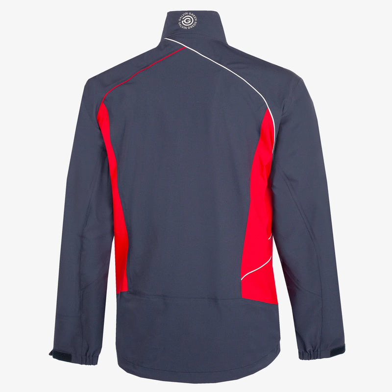 Ames is a Waterproof golf jacket for Men in the color Navy/Red(9)