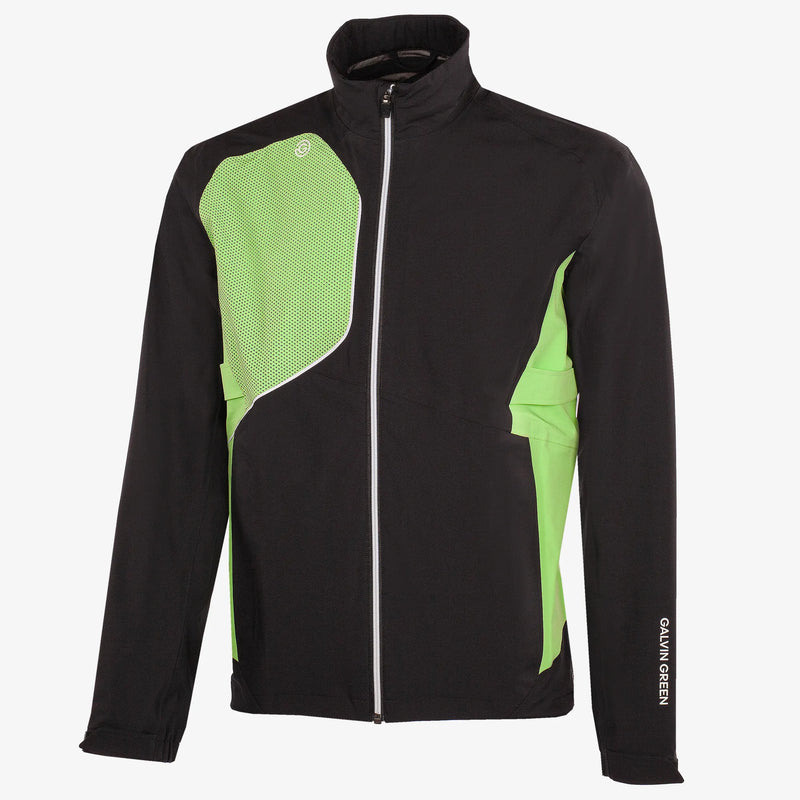 Ames is a Waterproof golf jacket for Men in the color Black/Fresh Green(0)