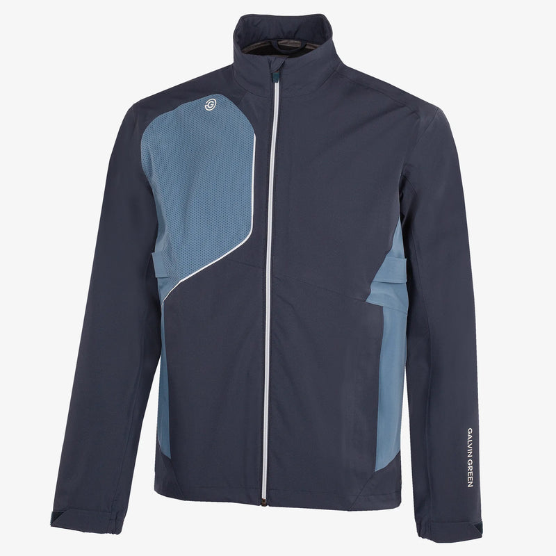 Ames is a Waterproof golf jacket for Men in the color Navy/Moonlight Blue(0)