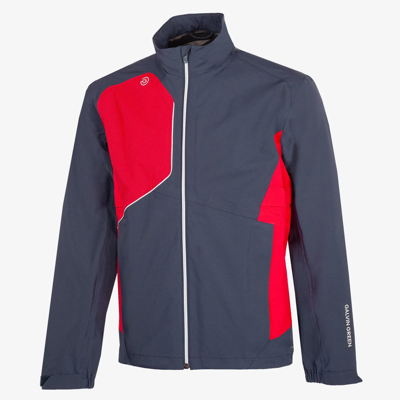 Ames is a Waterproof golf jacket for Men in the color Navy/Red(0)