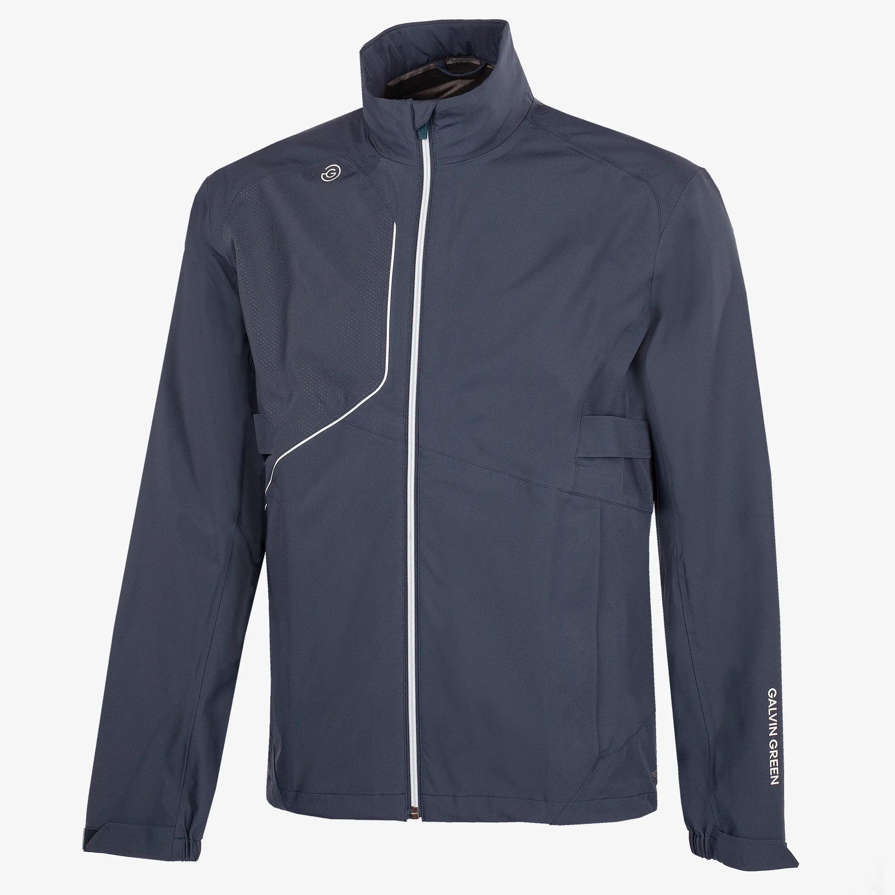 Ames Waterproof golf jacket Navy/White – Galvin Green