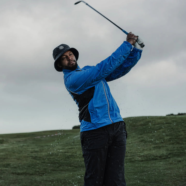 Ames is a Waterproof golf jacket for Men in the color Royal Blue/Black(10)