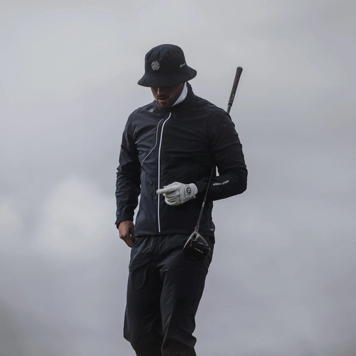 Ames is a Waterproof golf jacket for Men in the color Navy/White(9)