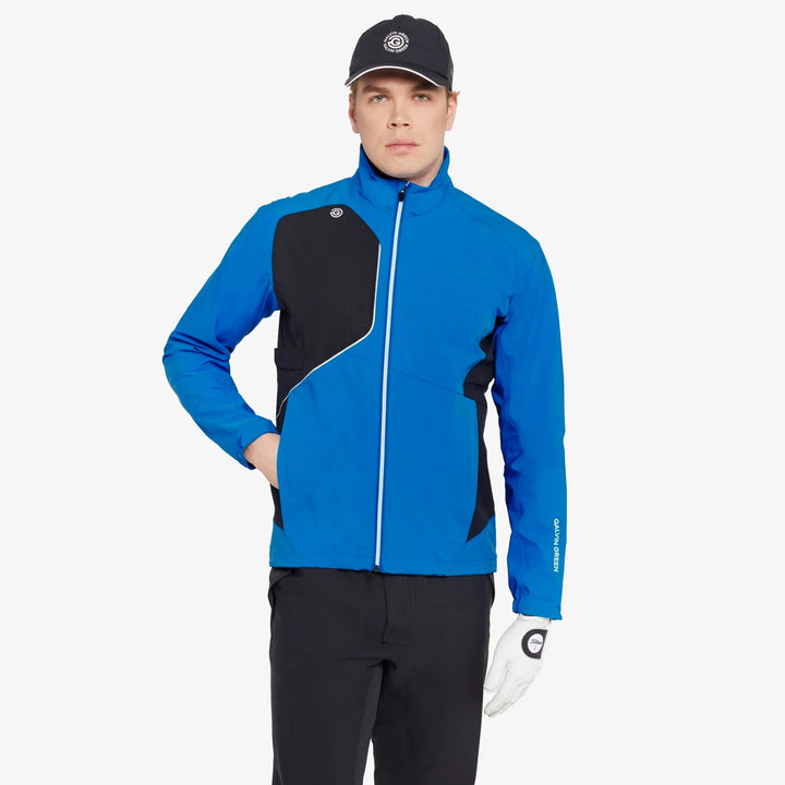 Ames is a Waterproof golf jacket for Men in the color Royal Blue/Black(1)