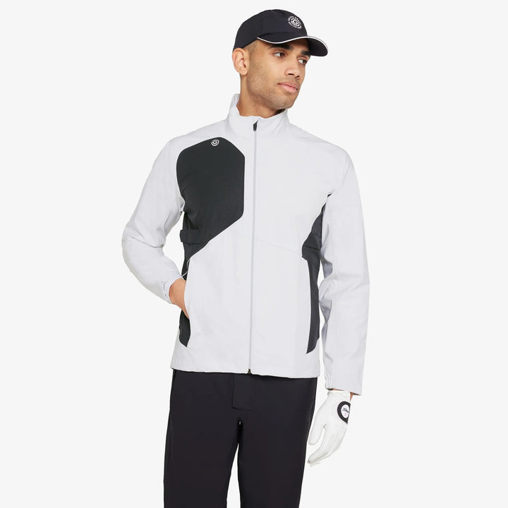 Ames is a Waterproof golf jacket for Men in the color White/Black(1)