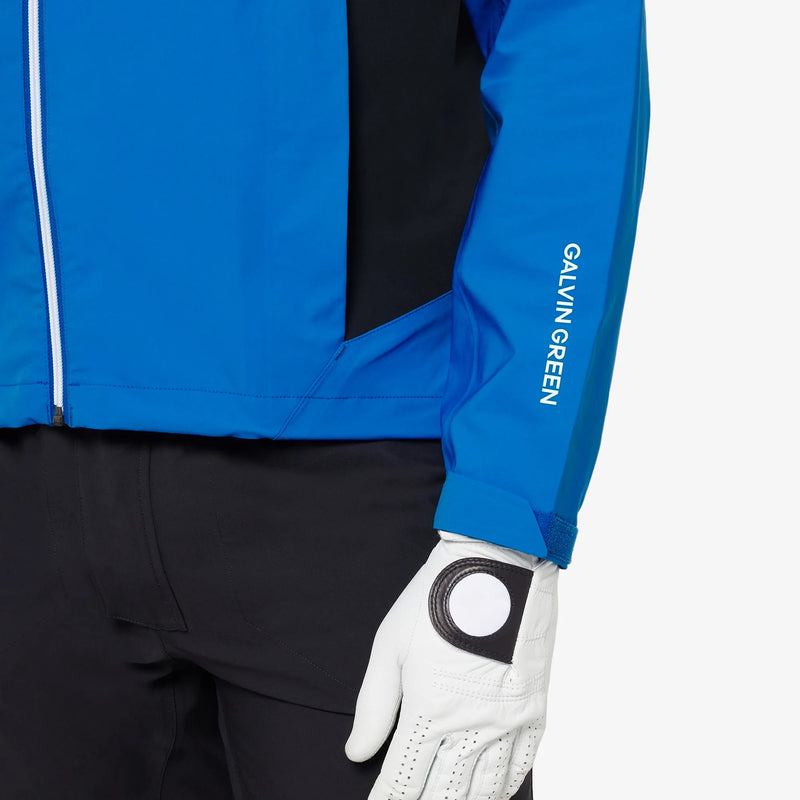 Ames is a Waterproof golf jacket for Men in the color Royal Blue/Black(5)