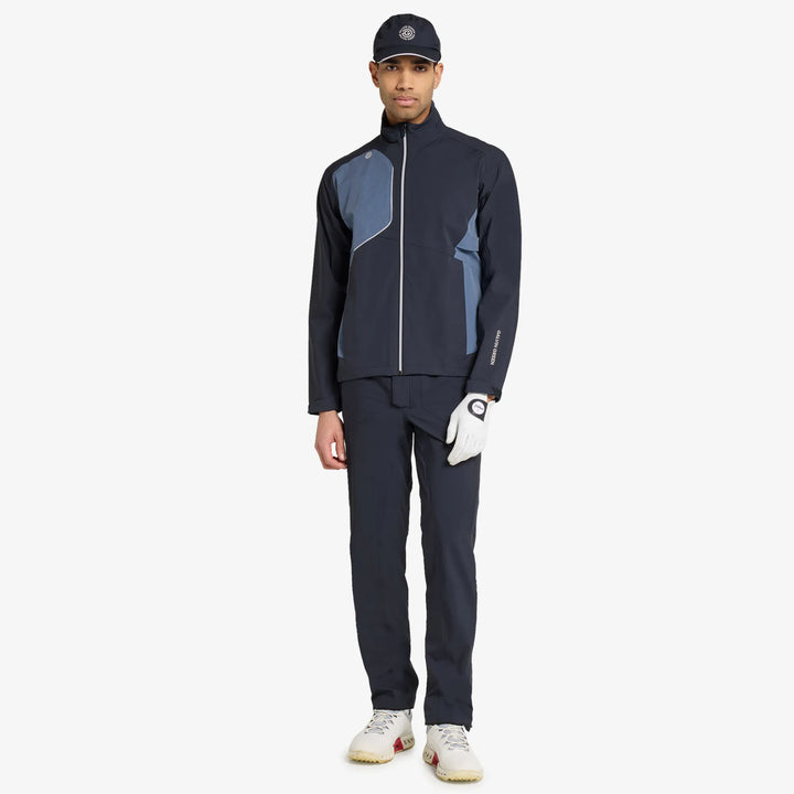 Ames is a Waterproof golf jacket for Men in the color Navy/Moonlight Blue(3)