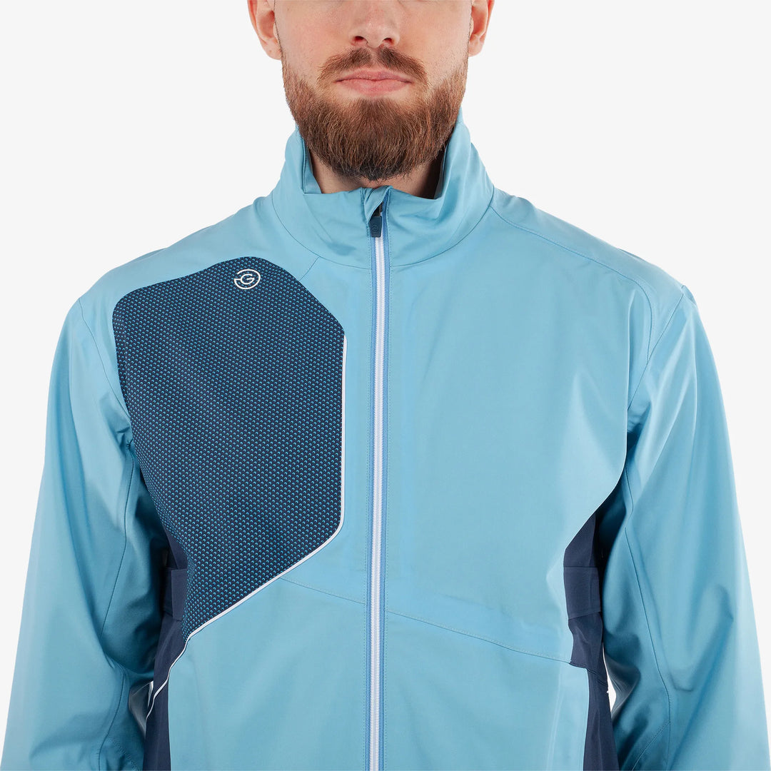Ames is a Waterproof golf jacket for Men in the color Alaskan Blue/Navy(6)