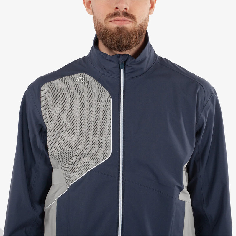 Ames is a Waterproof golf jacket for Men in the color Navy/Cool Grey(3)