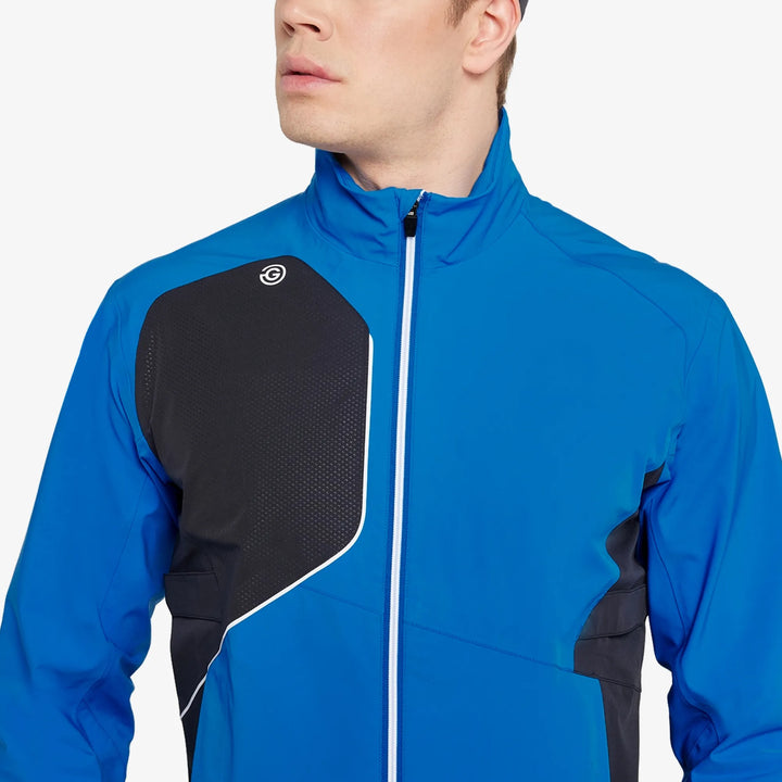 Ames is a Waterproof golf jacket for Men in the color Royal Blue/Black(3)