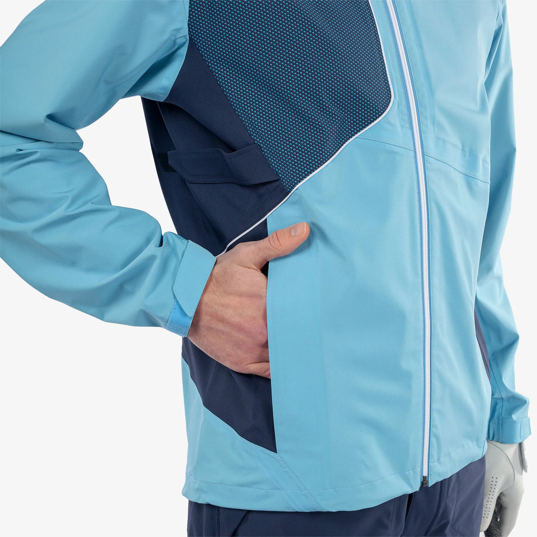 Ames is a Waterproof golf jacket for Men in the color Alaskan Blue/Navy(7)