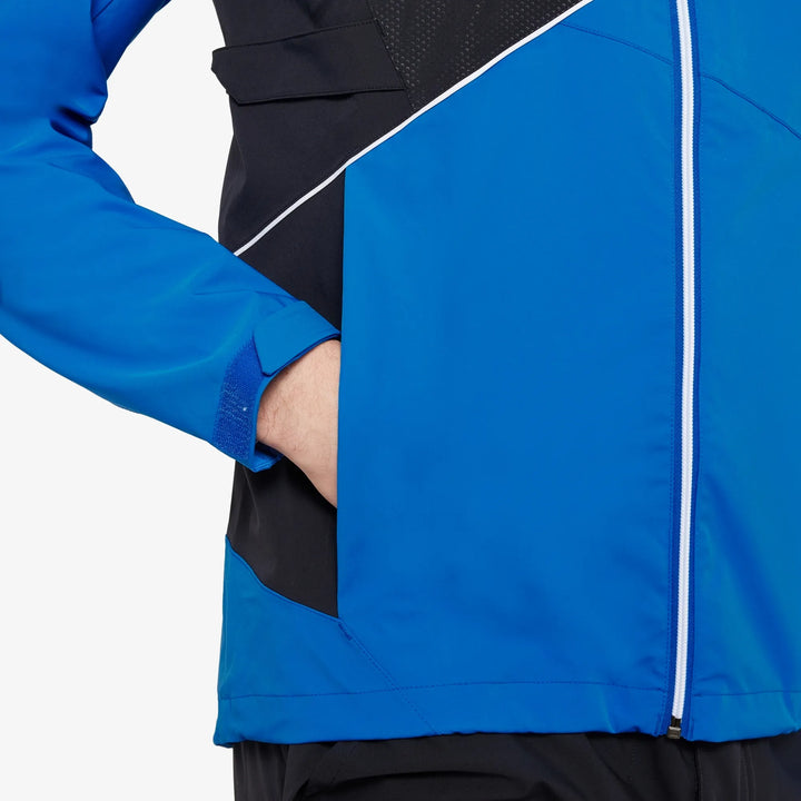 Ames is a Waterproof golf jacket for Men in the color Royal Blue/Black(4)