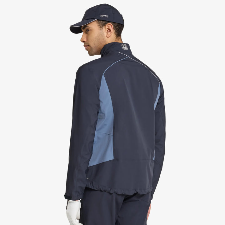 Ames is a Waterproof golf jacket for Men in the color Navy/Moonlight Blue(6)