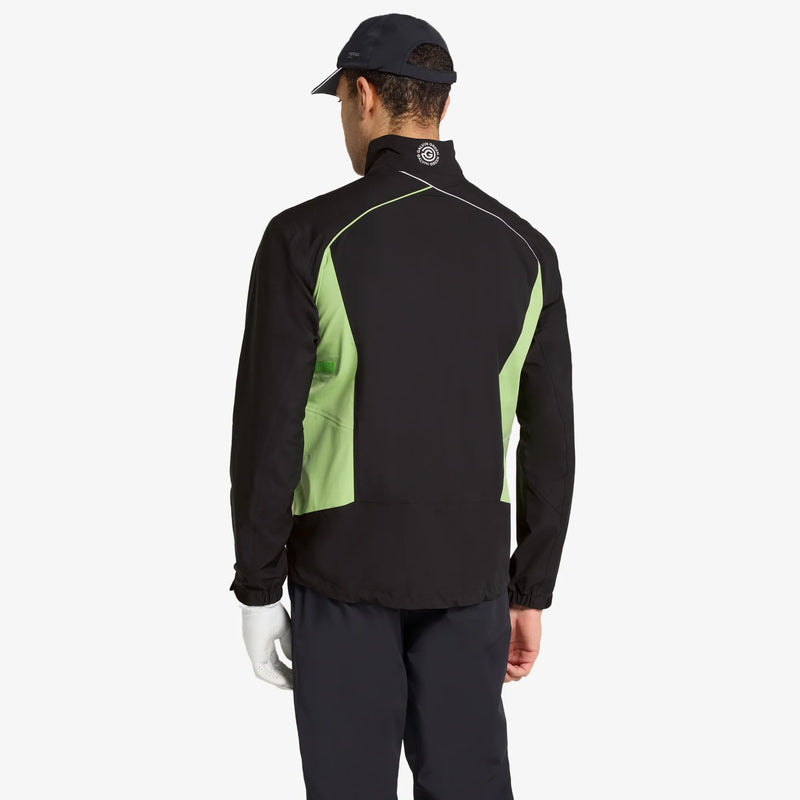Ames is a Waterproof golf jacket for Men in the color Black/Fresh Green(6)