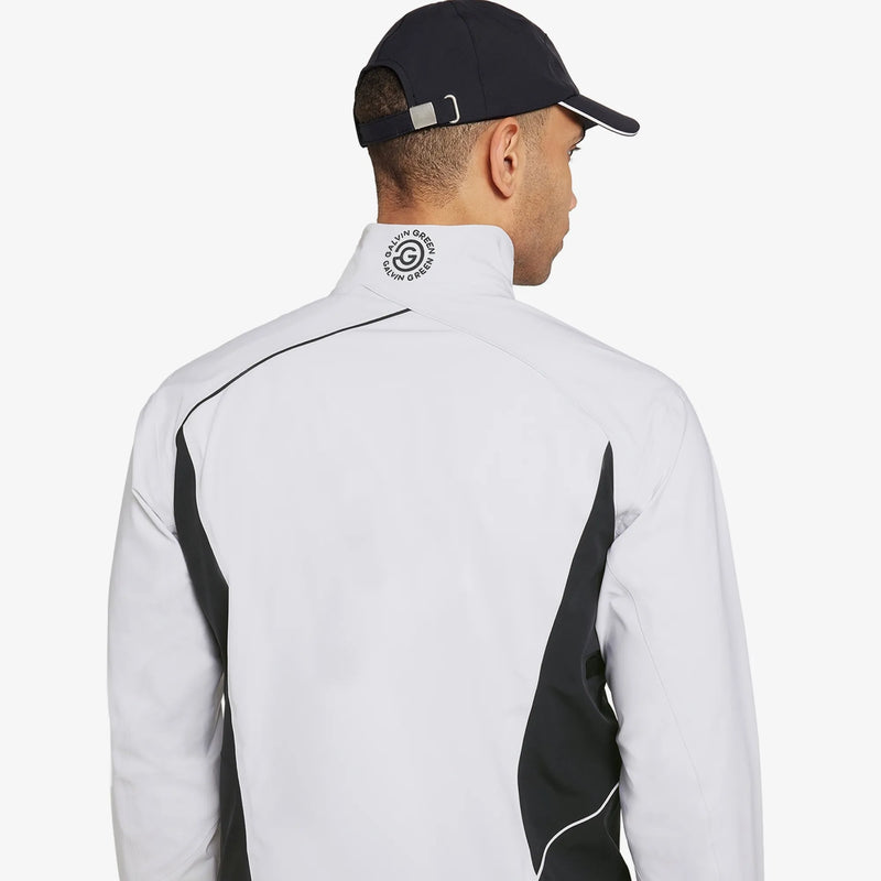 Ames is a Waterproof golf jacket for Men in the color White/Black(7)