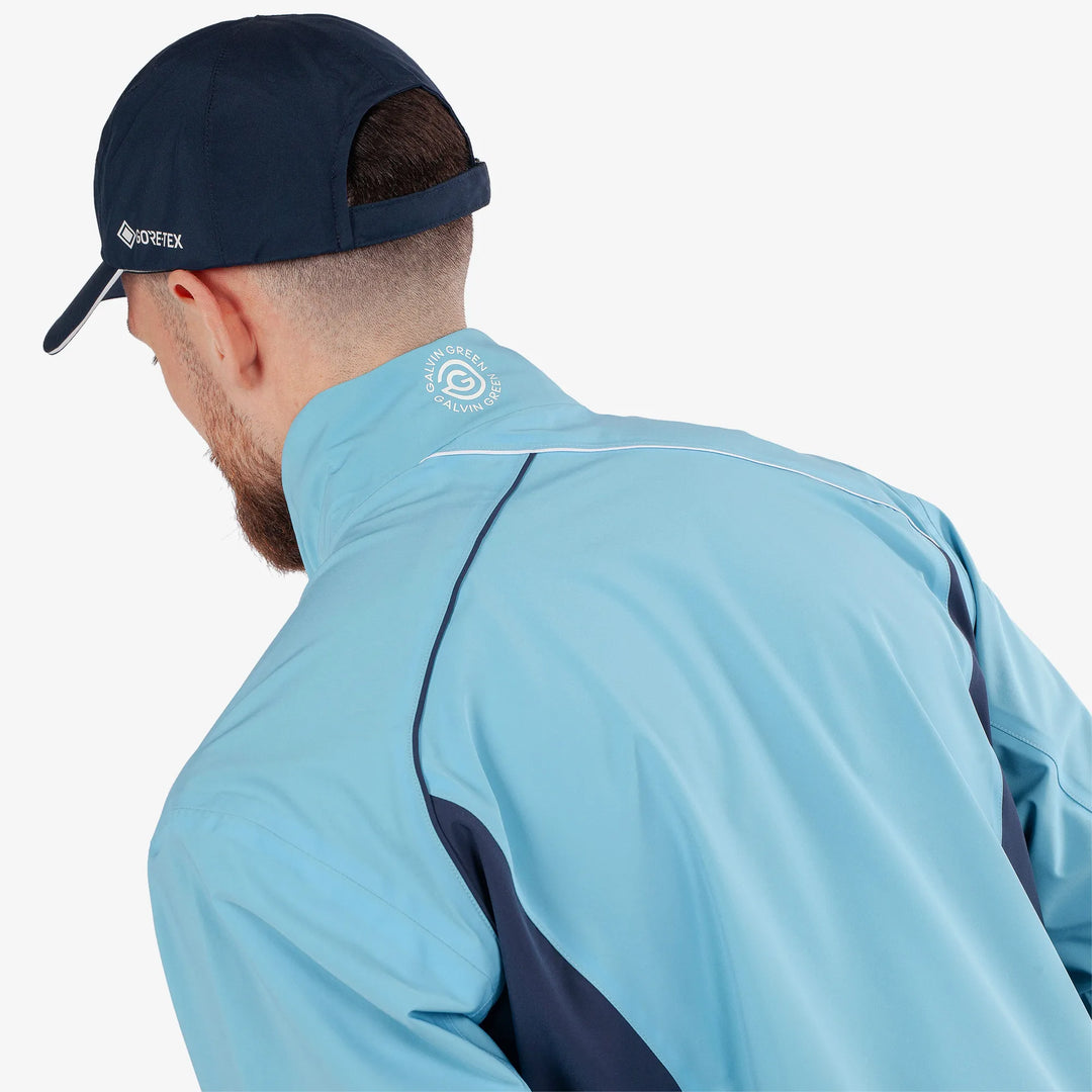 Ames is a Waterproof golf jacket for Men in the color Alaskan Blue/Navy(5)